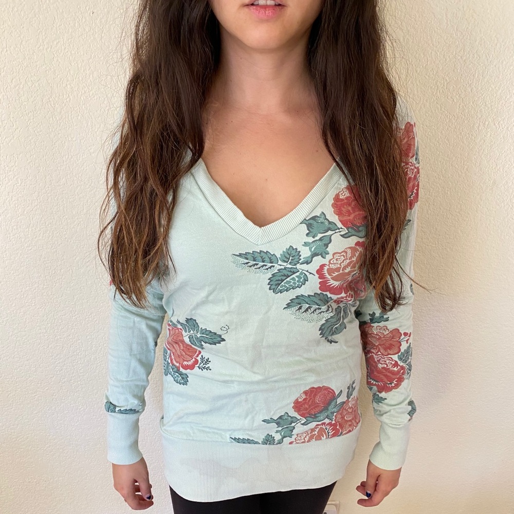 Rose patterned sweater